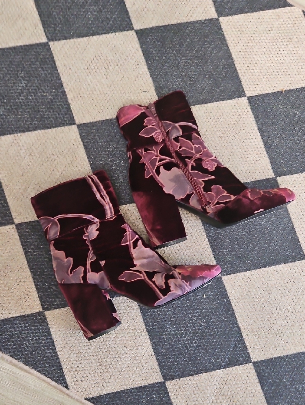 Steve Madden Velvet Floral Block Heel